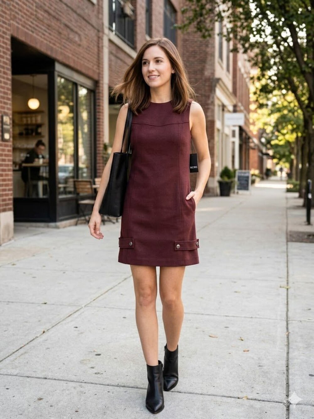 BCBG Maroon Shift Mini Dress Size 2 NWT Sleeveless Mod Style Burgundy